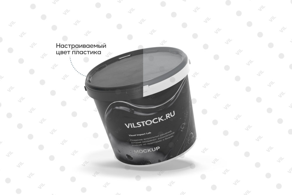 Мокап пластикового ведра для краски (fly)