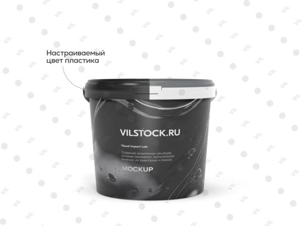 Frame 1033 Мокап пластикового ведра для краски (front)