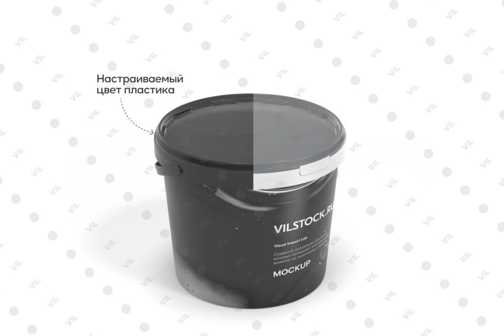 Мокап пластикового ведра для краски (top)