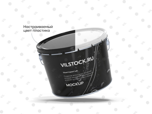 Frame 1049 PSD мокап малого металлического ведра с крышкой корона (fly)