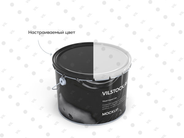 Frame 1057 PSD мокап малого металлического ведра с крышкой корона (top)