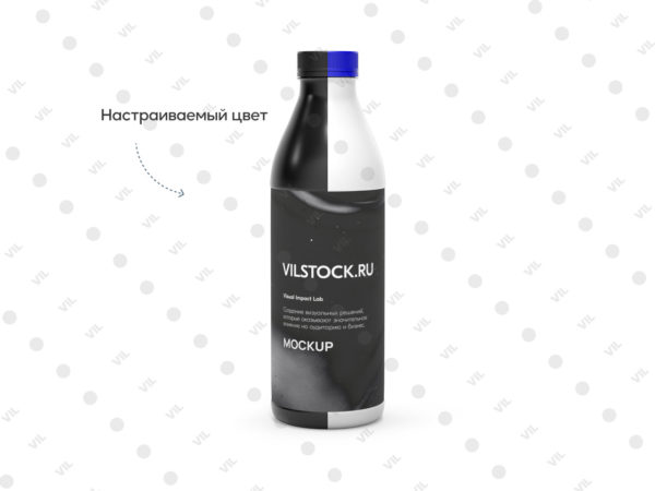 Frame 1065 PSD мокап бутылки молока (front)