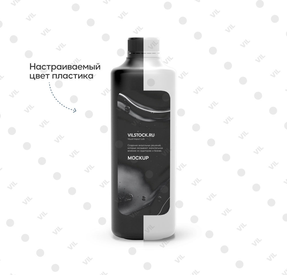 Мокап пластиковой бутылки с крышкой (front)