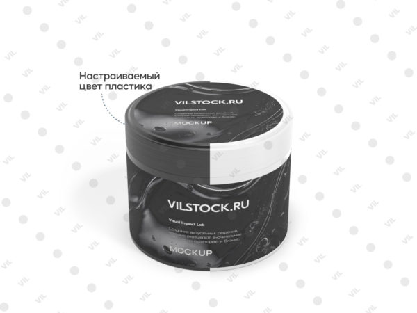 Мокап банки для косметики с брендингом крышки (top)