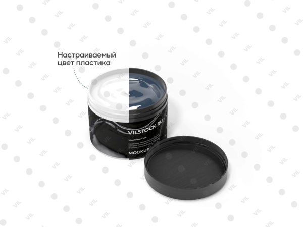Мокап банки для косметики с открытой крышкой