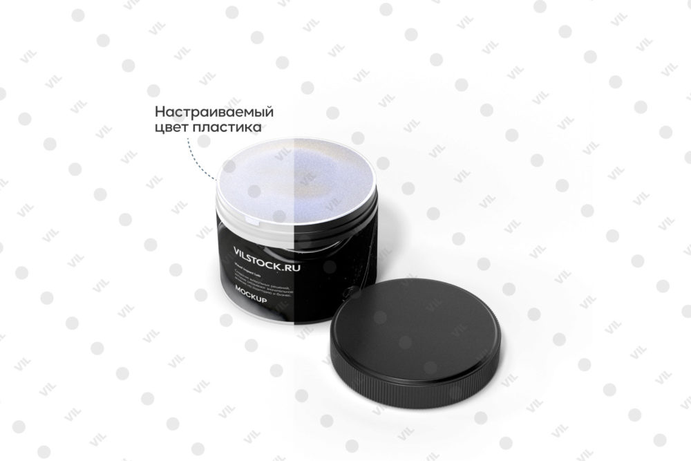 Мокап банки для косметики с рифленой крышкой и мембраной