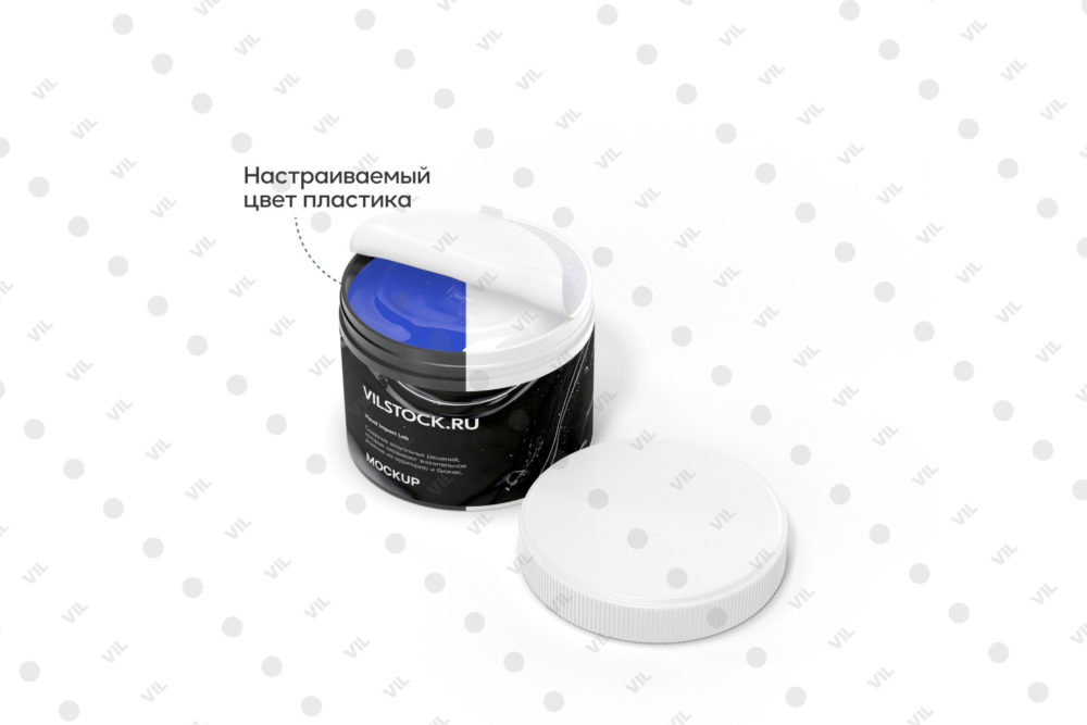 Мокап банки для косметики с открытой мембраной