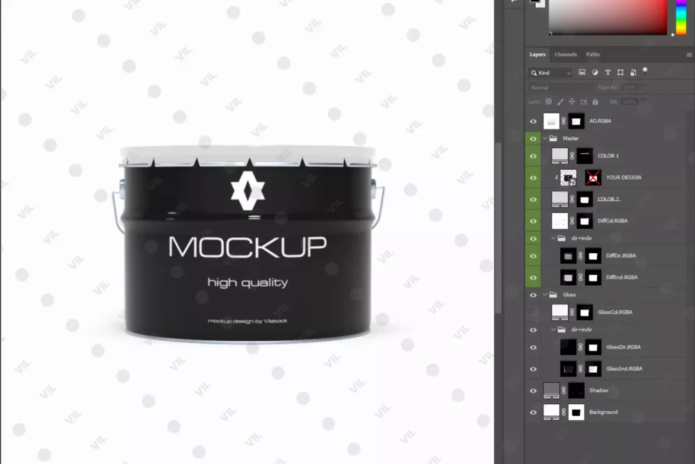 10 л V2_mockup_front итог 1-3 Мокап ведра 10 л «Корона» — металл, PSD 4K