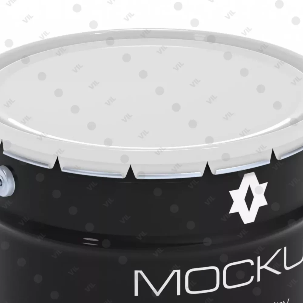 10 л V2_mockup_top-3 Ракурс сверху: металлическое ведро 10 л с крышкой «Корона» в PSD 3840×3840. Smart Object для дизайна, отдельные слои глянца/отражений, тени и фона.